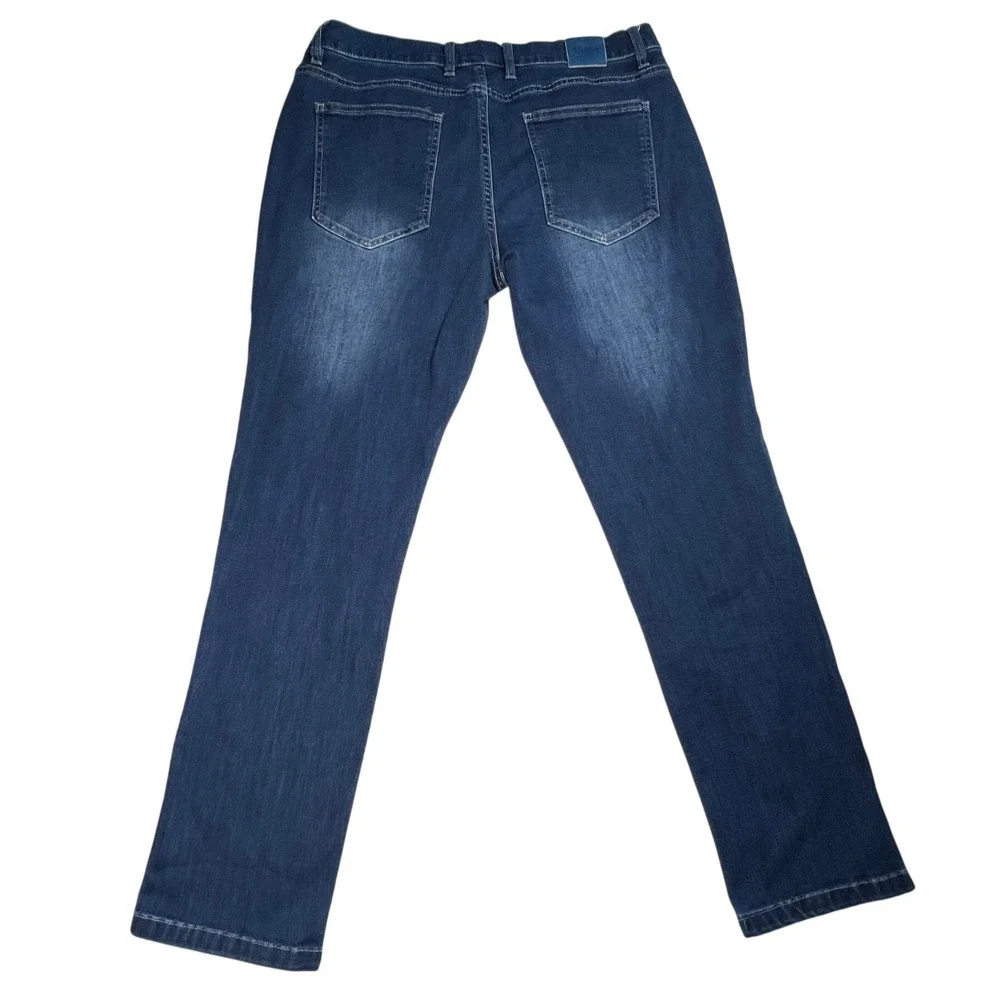 Mugsy Kinzies Jeans Mens 35x32 Blue Dark Wash Straight Leg Stretch Performance - Picture 2 of 10